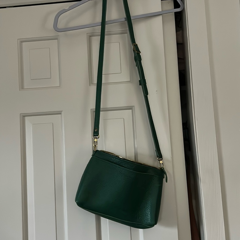 Portland leather green crossbody